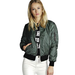 Spring Autumn Women Lady Thin Jackets Fashion Basic Bomber Jacket Long Sleeve