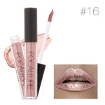 Focallure Meatal Lipstick Long Lasting Waterproof Lip Kit Chamelenon Glitter Shimmer Matt Lip Gloss Liquid Closses 6ml Lip Gift