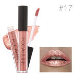 Focallure Meatal Lipstick Long Lasting Waterproof Lip Kit Chamelenon Glitter Shimmer Matt Lip Gloss Liquid Closses 6ml Lip Gift