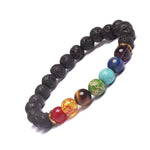 7 Chakra Healing Beaded Bracelet Natural Lava Stone Diffuser Bracelet Jewelry