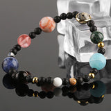 New Fashion Nine Planets Of Solar System Stone Beaded Bracelet Women Girl Gifts